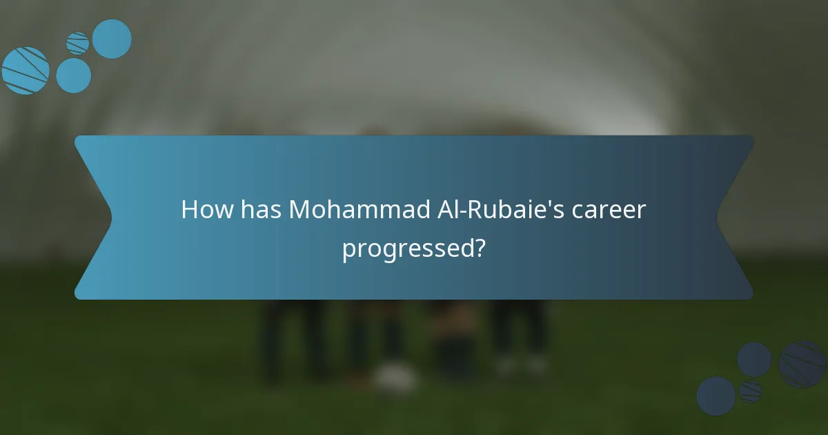 How has Mohammad Al-Rubaie's career progressed?