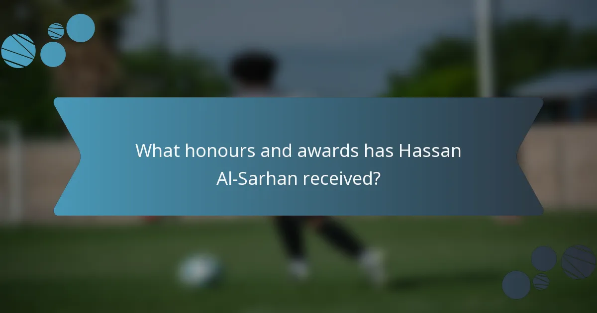 What honours and awards has Hassan Al-Sarhan received?