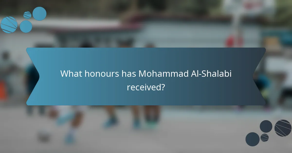 What honours has Mohammad Al-Shalabi received?